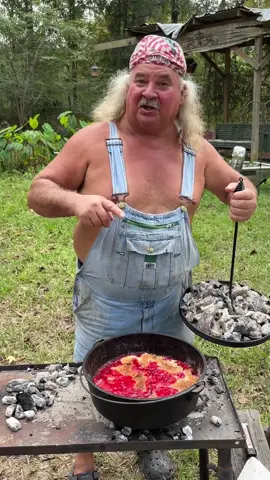 Strawberry cobbler time. #fyp #strawberry #cobbler #dessert 