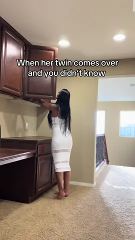 When her twin comes over and you didn’t know 