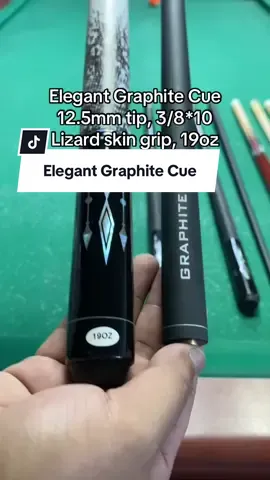Elegant Graphite Cue, 12.5mm tip, 3/8*10, 19oz, Lizard Skin Grip #billiards #pool #sports #creatorsearchinsights #fyppppppppppppppppppppppp #foryou #fyp #trending #viral #1M #kabilyar #learn #bilyard #graphite #graphitecuestick 