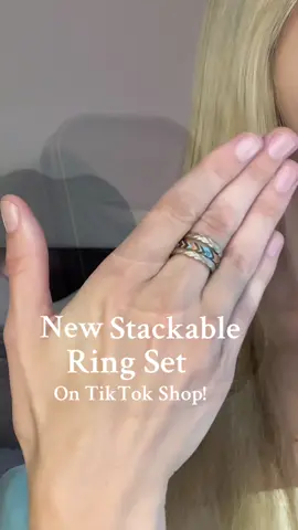 True to size & multiple colors / sets are available 🤩💍 #ringset #stackablerings #tiktokshopjewelry 