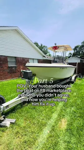 Of restoring our new to us boat. #boat #restoration #clorox #mako #fish #fyp #fishinglife #fbmarketplace 
