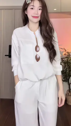 Bộ Đũi Cổ Tròn Túi Trước Đen Trắng Thoáng Mát Quần Suông#dobo #dobomacnha #setdoxinh #bộđũi #xuhuong 