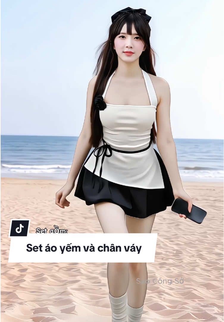 Set váy áo gồm: Áo yếm chất thun co dãn tôn eo tôn dáng có kèm hoa rời và dây buộc, Kèm chân váy Bí (có quần trong) tôn hông và tạo cảm giác dài chân nhé. Set đồ xinh đẹp nữ tính hết sẩy cho chị em ạ #vayxinh #damxinh #setdoxinh #setvayao #macdepmoingay #thoitrangnu #xuhuong #saocongso 