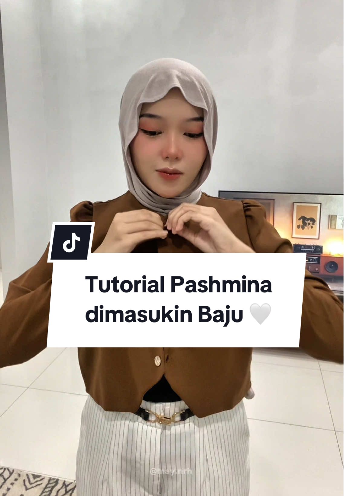 Nyaman polll hijabnya 🤍 #tutorialpashmina #tutorialhijab #pashminakaos 