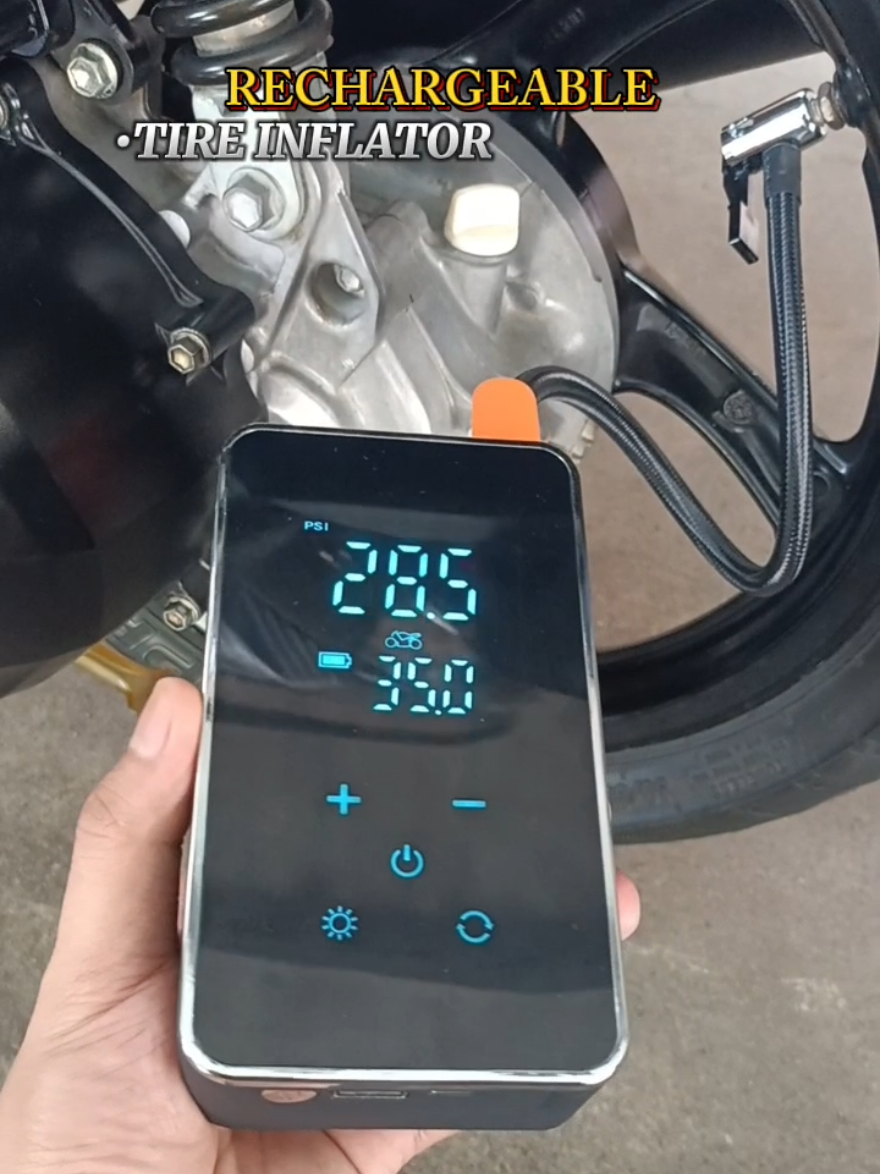 Tire Inflation Pump Rechargeable, TouchScreen Intelligent Super Portable Air Pump New Upgrade. Must Have This For Your Motorcycles & Cars❤️ #airpump #tireinflator #touchscreen #portable #durable #affordable #fyp #trending #powerbank #cars #motorcycle #compact #musthave #airinflator #foryou 