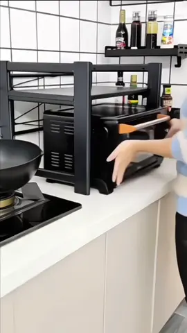 Kệ Để Lò Vi Sóng Có Thể Điều Chỉnh Đa Năng Có Móc Treo Đồ Thép Carbon Cao Cấp 1/2 Tầng 2 Màu Trắng Đen#thinhhanh #xuhuong #giadungtienich 