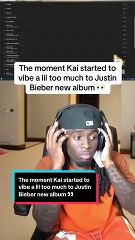 The moment Kai started to vibe a lil too much to Justin Bieber new album 👀 #kai #kaicenat #justinbieber #fyp 