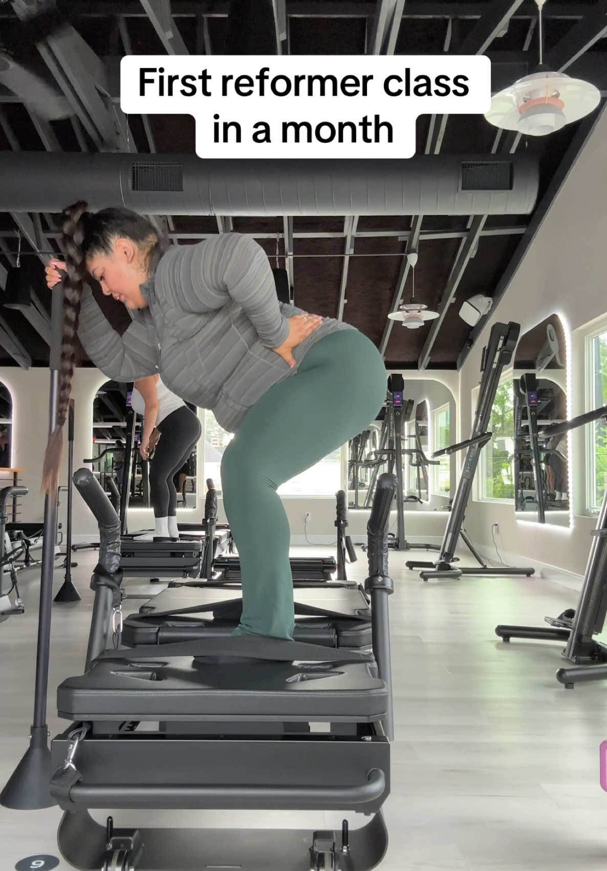 Was humbled so quick 😅 reformer Pilates will always be my first love🖤 #pilates #reformerpilates 