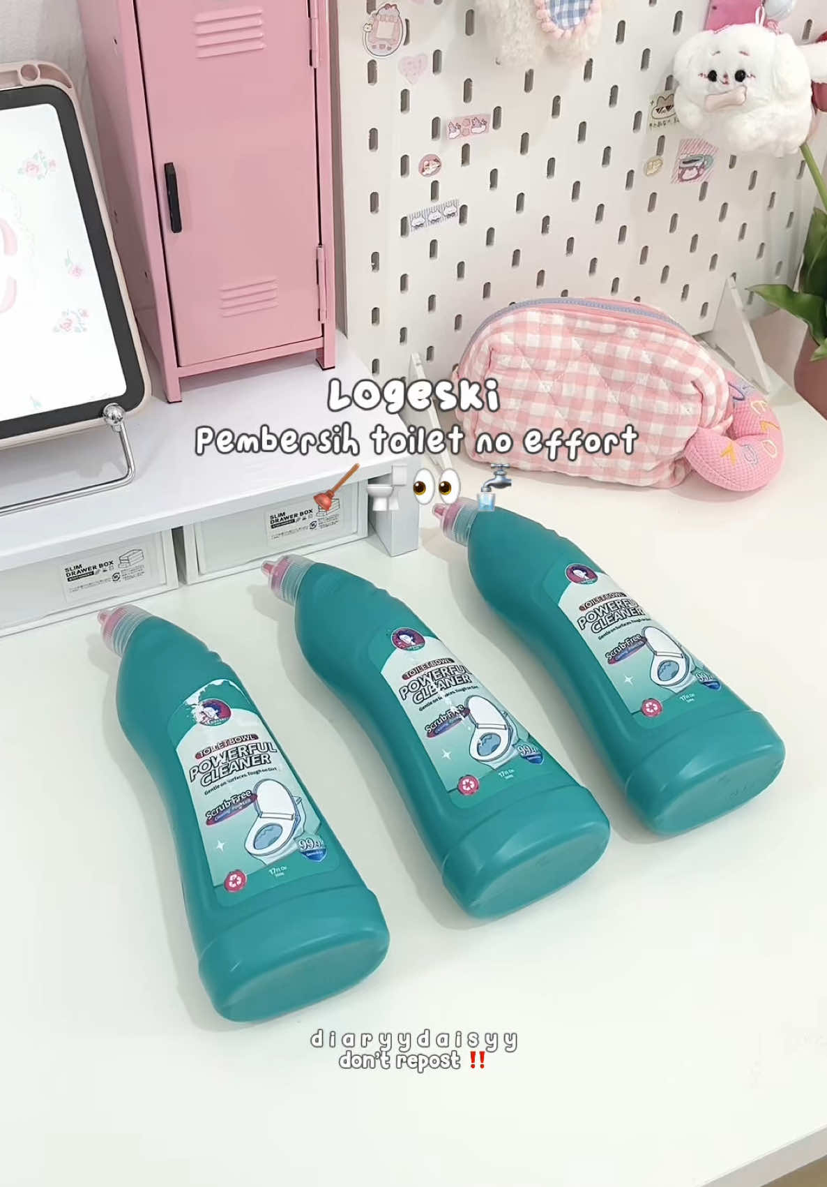 Beneran no effort tanpa sikat dong😆 harga under 100rb dapet 3 nih🙈 #logeski #logeskitoiletbowlcleaner #bowlcleaner #pembersihtoilet #pembersihkamarmandi 
