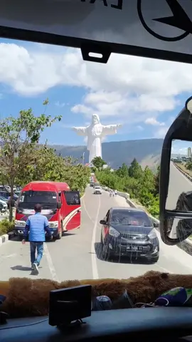 Indahnya pemandangan sibea bea, apalagi udah nampak patung Yesus , luar biasa 🙏🙏 #fyp 