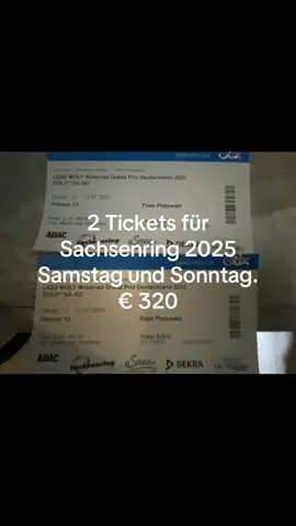 Gran Prix Sachsenring 2025. 2 Tickets für Samstag und Sonntag. #motogp #sachsenring2025  #ticket #granprix #chemnitz 