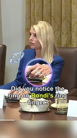 Did you notice the ring on Bondi’s ring finger?#fyp #foryoupage #tiktok #celebrity #trump #pambondi 