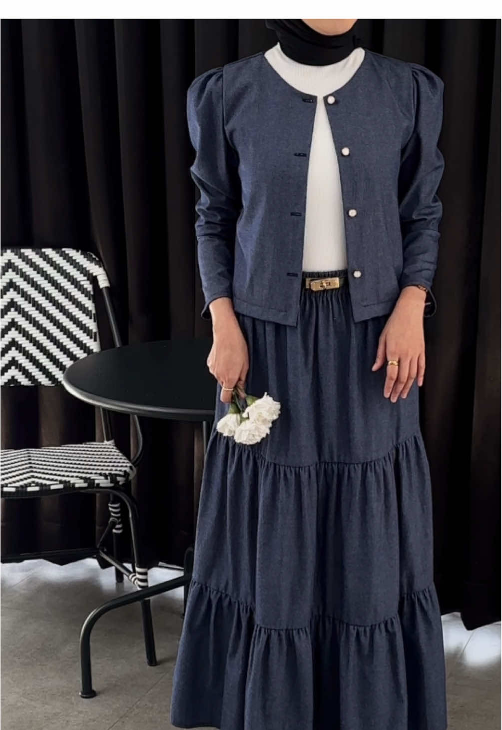 Obsessed with “Fee Marrine Set” 🤍✨ #denim #denimondenim #denimoutfit #outfitideas #classyoutfit #outfirinspiration #denimset 