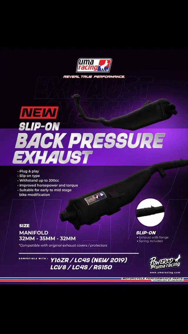 UMA Racing keluarkan exhaust BP terbaru cuma kalini didatangkan dengan slip-on supaya mudah dipasang dan tak mudah patah 🔥 #mestilahUMA  #umaracing #poweredbyUMA #revealtrupreformance #fyp #foryou #foryoupage 