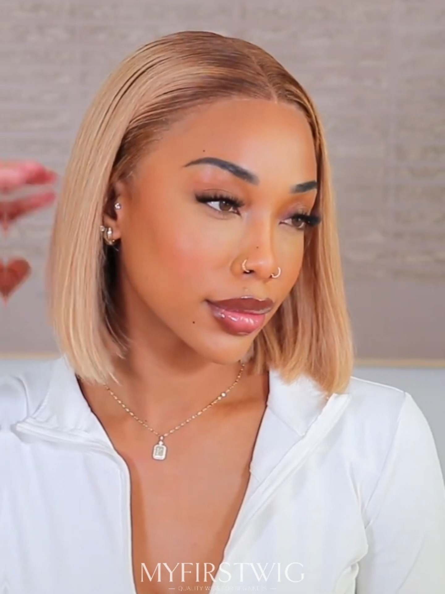 Looking for a cool way to beat the heat while looking fabulous? Check this out!😃🙌Same hair: search 'April001' in b!o l!nk. #myfirstwig_com #gluelesswig #protectivestyles #bobwig #blondewig