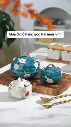 Hũ Đựng Mỡ Bằng Sứ Tặng Kèm Thìa Họa Tiết Âu #husudungmolon #hudungmolon #hudungmo #hudungmogom 
