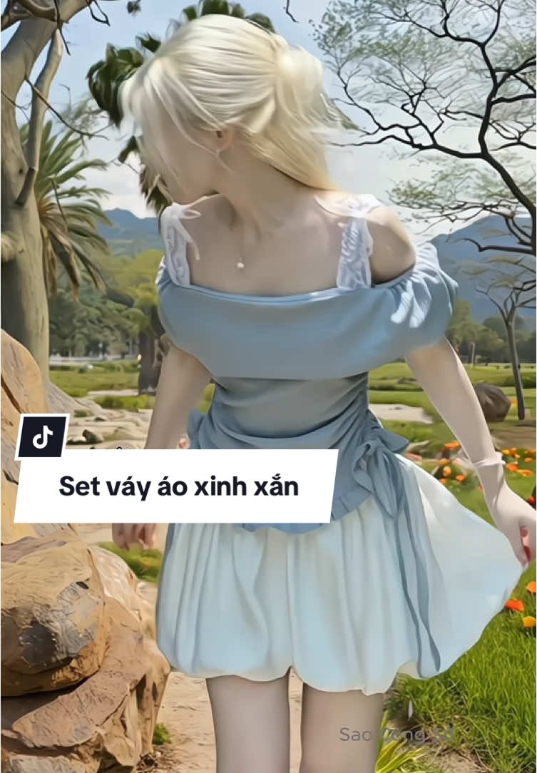 Set váy áo nữ xinh xắn dễ thương gồm: áo trễ vai nhún dây eo màu xanh ngọc kèm Chân váy Bí (có quần váy) siu xinh ạ #vayxinh #damxinh #setdoxinh #setvayao #macdepmoingay #thoitrangnu #xuhuong #saocongso #