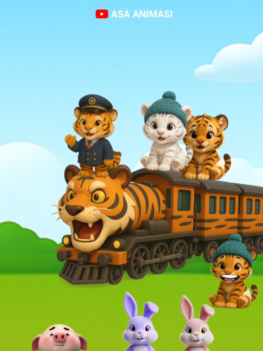 Jemput anak harimau dan kelinci 😁 #cartoon #kartun #kartuntempel #animasi #funny 