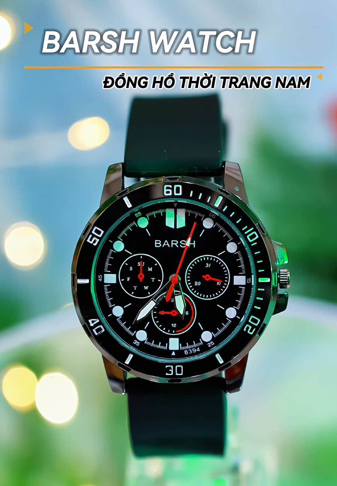 Đồng hồ nam BARSH phong cách thể thao, dây silicon mềm mại #dongho #đồnghồ #donghonam #donghothoitrang 