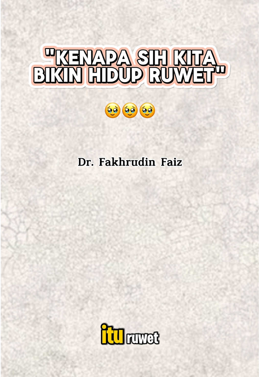 Jangan bikin hidup ruwet. Oleh Dr. Fakhrudin Faiz #ngajifilsafat #filsafat #fakhrudinfaiz #gusbaha #motivation #gusiqdammuhammad #fyp 
