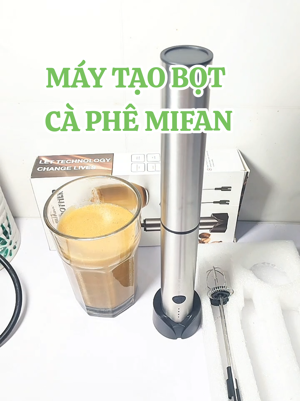 MÁY TẠO BỌT CÀ PHÊ MIFAN 3 ĐẦU ĐÁNH TỐC ĐỘ 13000 VÒNG , CHẤT LIỆU THÉP KHÔNG GỈ ĐẾ SẠC USB TIỆN LỢI  #xuhuong #taobotcaphe #mifan #taobotcafe 