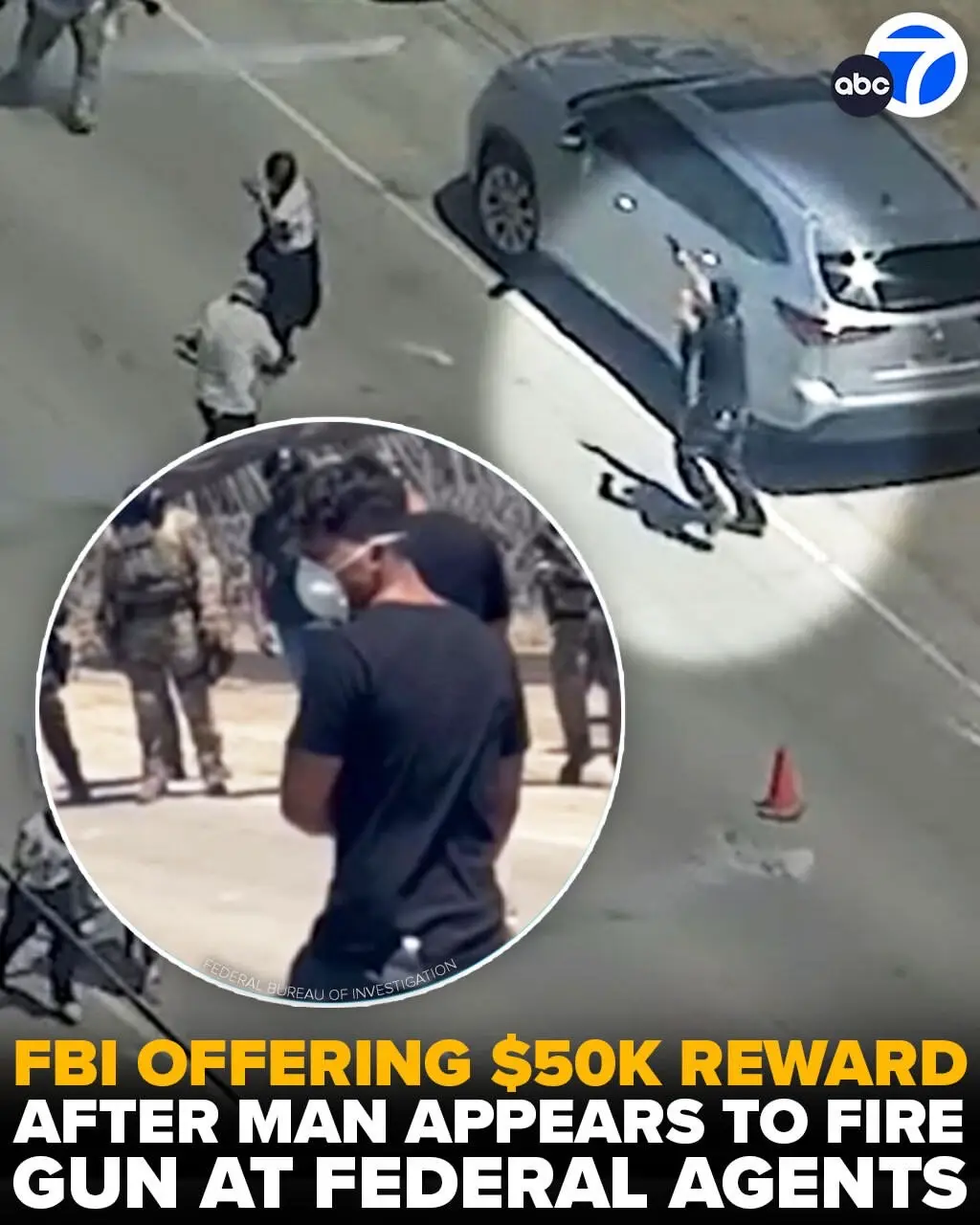 The FBI is offering a $50,000 reward for information after a man was allegedly seen firing a weapon toward federal agents during a clash with protesters following an immigration raid at a farm in Camarillo. 
