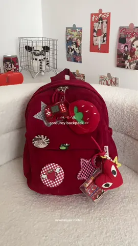 what's in my cutesy corduroy backpack? #backpack  #backpackforschool #schoolbag  #bagrecommendation 