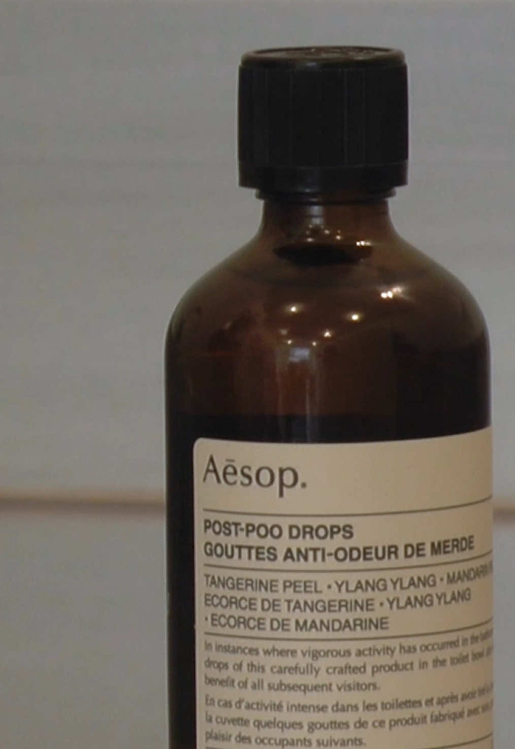 Bottled dignity: Post-Poo Drops helps to quash unwanted aromas-and any feelings of powder-room panic. Simply drop into the bowl after flushing for the benefit of subsequent bathroom visitors.#Aesop 