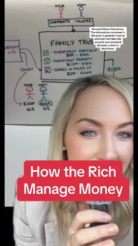 How the rich manage their money all about family trusts and company structures wealth oldmoney financialeducation financialliteracy tax investing familytrust rich General Advice Disclaimer The information contained in this post is general in nature and does not take into account your personal situation needs or objectives Please seek professional financial advice before making