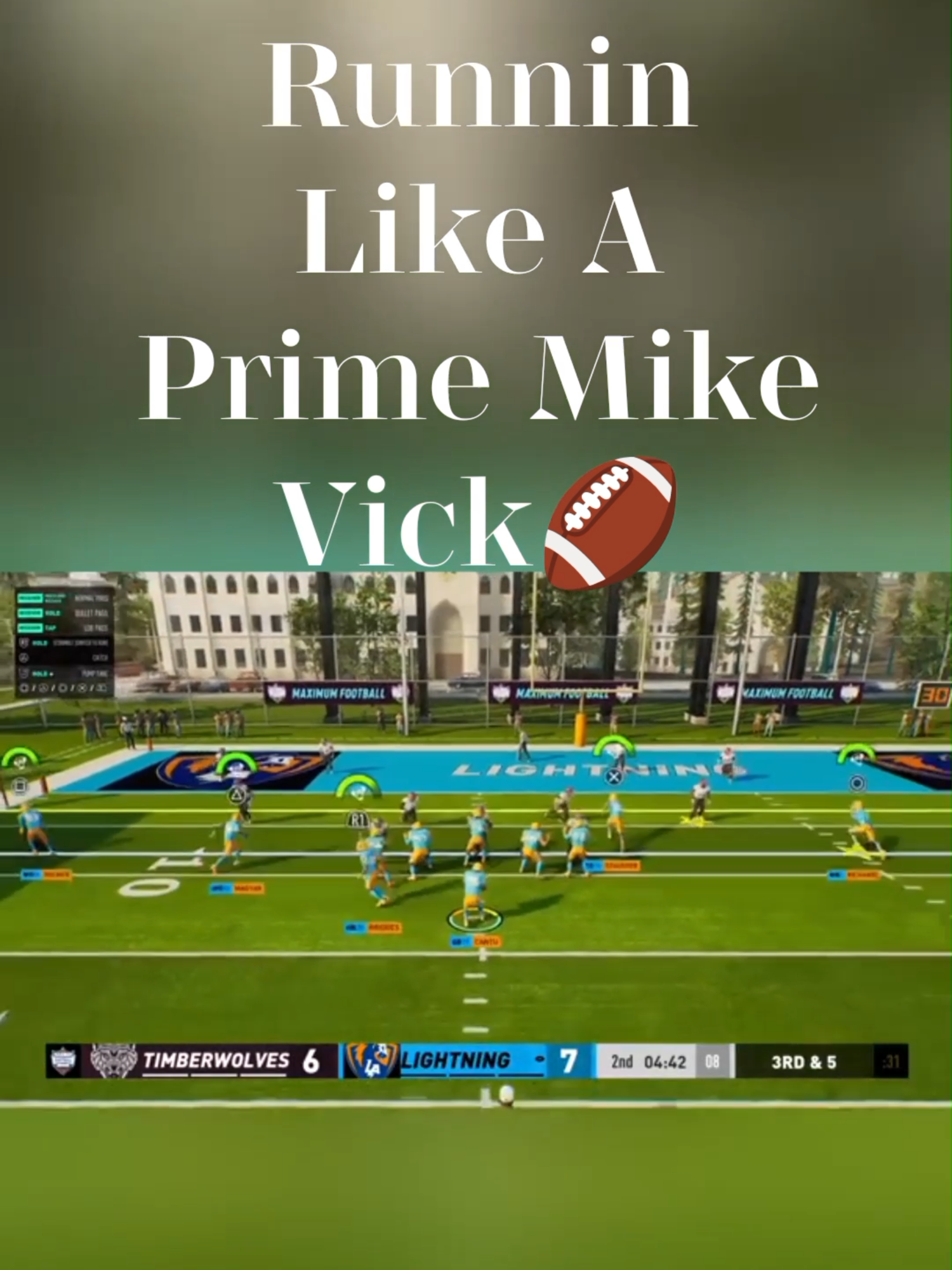 This free football game has potential! Peep the QB scramble #maximumfootball #football #quarterback #SportsGames #sports #dynastymode #ps5 #unkledj #mikevick