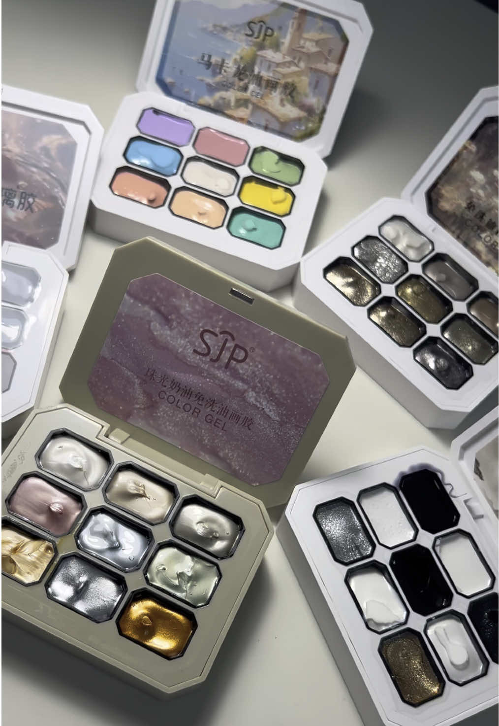 9 Color Smudge Gradual Change painted palette #gelpalette #oleonails #nails #naildesigns 