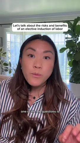 Elective inductions pt 2 - risks and benefits! Also should have mentioned a few other things in the video but pregnancy brain 😅:  - Other risks of induction include potentially longer latent phase of labor, more interventions, longer hospital stay, the chance that induction might not work, and other complications like excess bleeding and infection.  - If your labor doesn’t progress after attempting induction, and you and your baby would be safe to go home, you could go home and await spontaneous labor or come back to try induction again later. If labor doesn’t progress or if you and your baby aren’t doing well, a cesarean delivery may be recommended. - Important to also that lower rates of cesarean delivery and gestational hypertension/preeclampsia in the elective induction group are the outcomes which happened to reach statistical significance but there were other outcomes studied which showed no difference between groups. - We often see ARRIVE trial data extrapolated to individuals who do not meet the trial criteria. - None of this means “everyone should be induced at 39 weeks.” It’s just an option you can discuss with your doctor!  Ultimately it comes down to shared decision making and the hospital’s ability to accommodate elective inductions. Stay tuned, I’ll go over the specific induction methods in part 3 🥰 