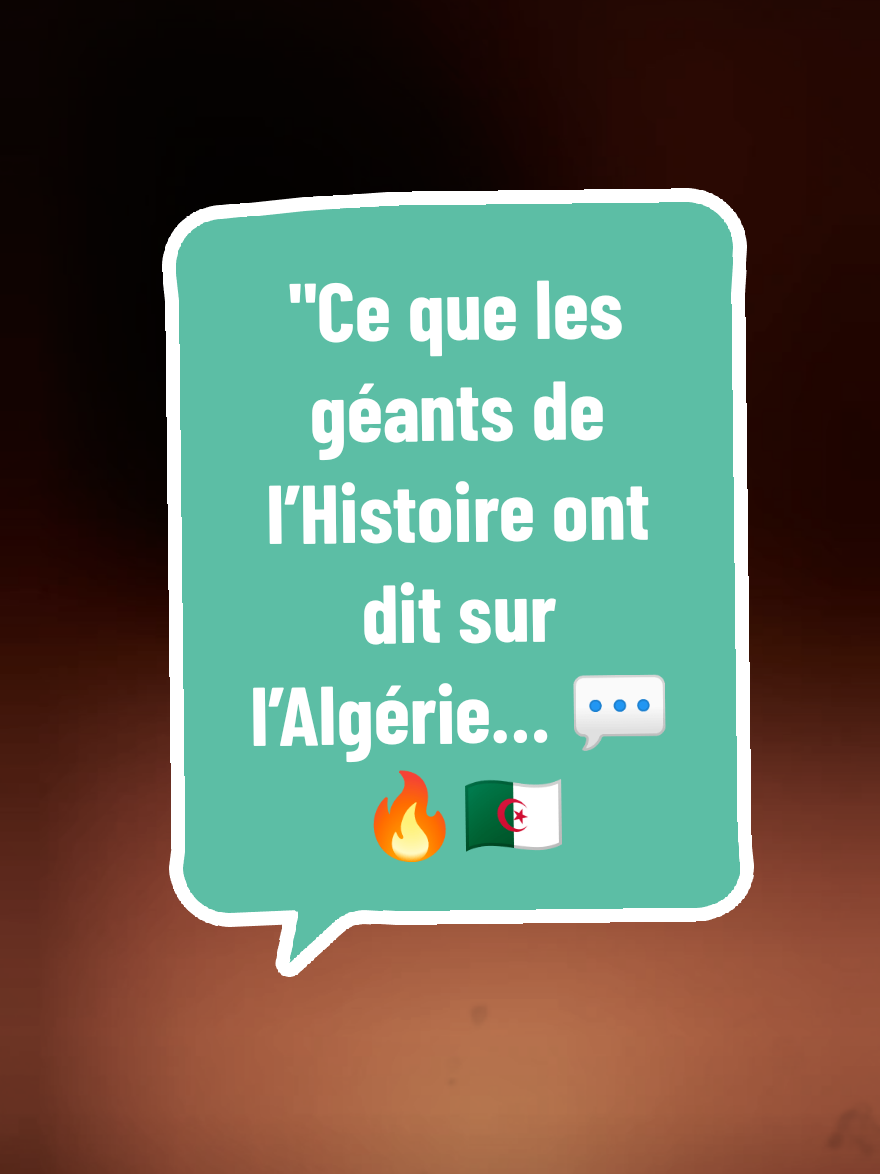 🇩🇿✨ L’Algérie... ce nom que même les grands de ce monde prononcent avec respect et émotion. De Mandela à Che Guevara, de Martin Luther King à Sankara... tous ont vu dans le peuple algérien un symbole de courage, de dignité et de lutte contre l’injustice. 🔥 Ce n’est pas juste une révolution... c’est une leçon pour l’humanité. À tous les Algériens de France 🇫🇷🇩🇿, n’oubliez jamais d’où vous venez... vos racines portent l’écho d’un peuple qui s’est levé, debout, face à l’histoire. 🎥 Regarde jusqu’à la fin... et laisse ton cœur parler. #algerie🇩🇿 #france🇫🇷  #fiertealgerienne #histoiredefrance  #francealgerie🇨🇵🇩🇿 @Histoire Express 📜⚔️ @Histoire Express 📜⚔️ @Histoire Express 📜⚔️  