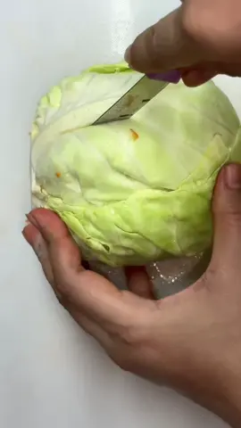 The right way to cut a cabbage 🥬 #chefstyle #asmr #asmrvideo #asmrpeeling #cutwithme 