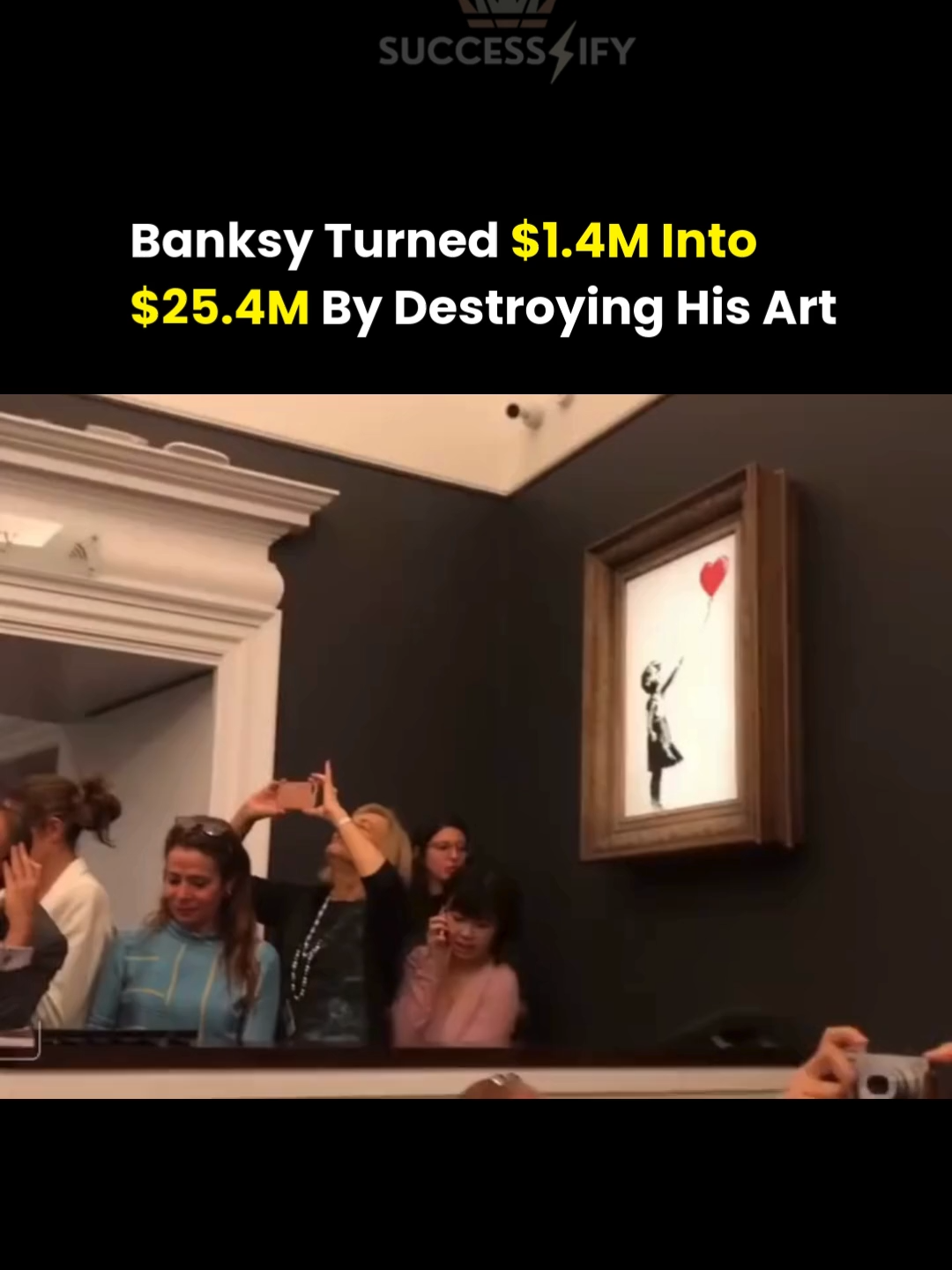 Banksy’s $1,4 million painting was shredded during a 2018 Sotheby’s auction and ended up selling for $25,4 million. Girl With Balloon was partly destroyed by a hidden shredder, transforming it into Love Is in the Bin, a striking critique of the art world itself. Ironically, the destruction made it even more valuable, setting a Banksy record in 2021 and raising questions about Sotheby’s role in the stunt. Follow @bizziology for more like this ⚡️ #entrepreneur #business #banksy #auction #entrepreneurship #salestraining #salesman