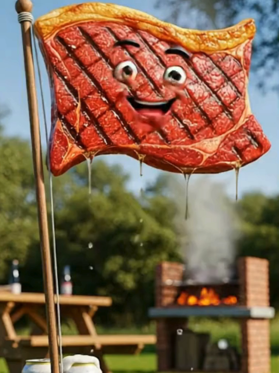 Finde chegando, cerveja gelada e churras rolando… já tá no clima? 🍻🔥🥩 #churras #fimdesemana #ia #fyp #viral #boanoite #infancia #criança #patrulhacanina