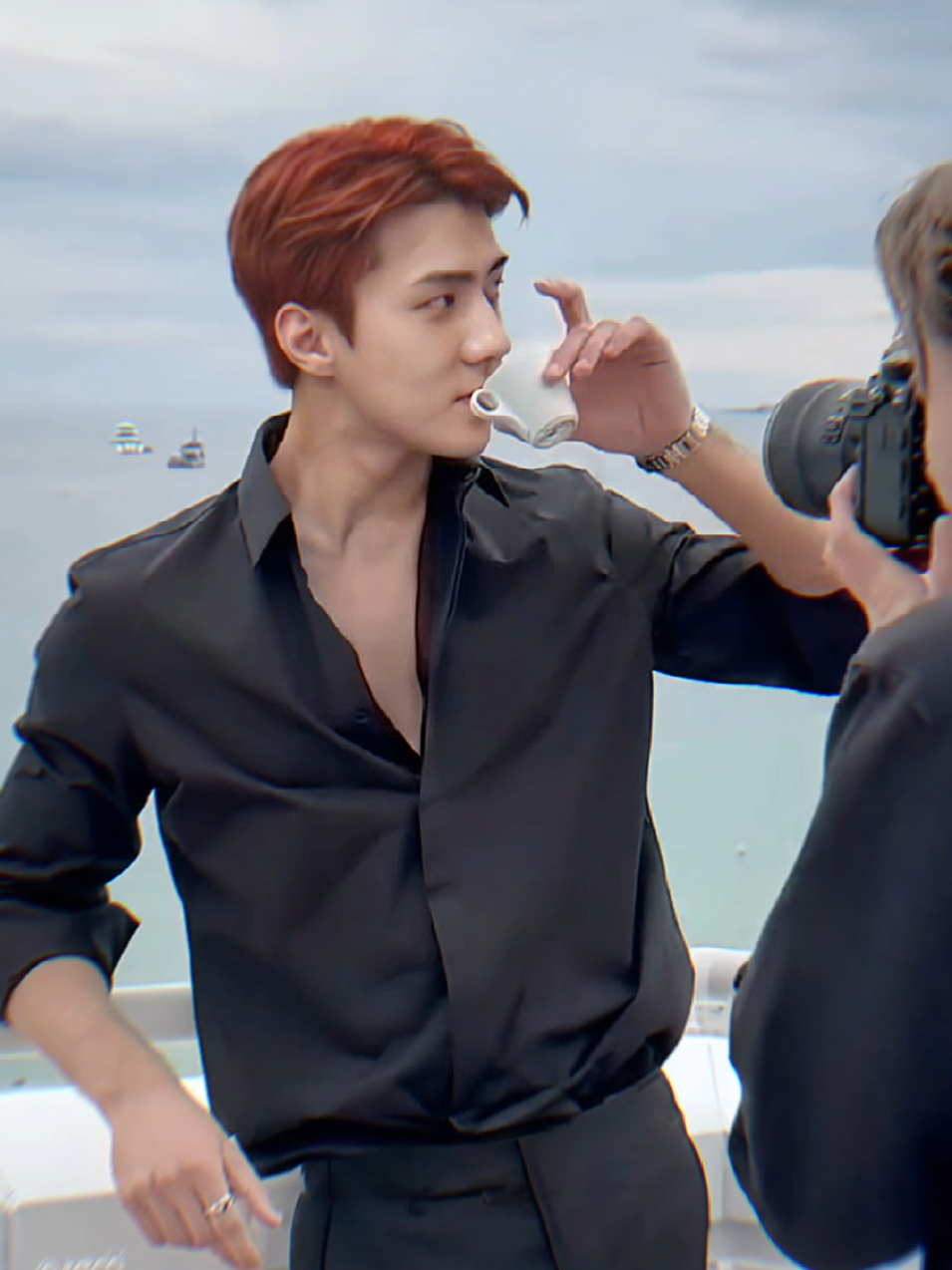 Cool face, cold heart? Nope. Just Sehun being Sehun😎 #sehun #sehunexo #fyp #fypage  #capcut 