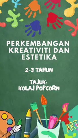 Aktiviti: Kolaj Popcorn Perkembangan: Kreativiti Dan Estetika Objektif:  1. Menggalakkan kreativiti & experasi kanak-kanak 2. Meningkatkan koordinasi mata & tangan 3. Meningkatkan kemahiran moto halus #taska #AnjungPelangi #fyp #playschoolactivities #kidsactivities 