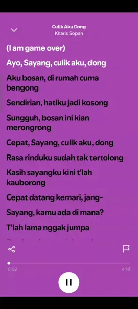 {Lirik lagu  