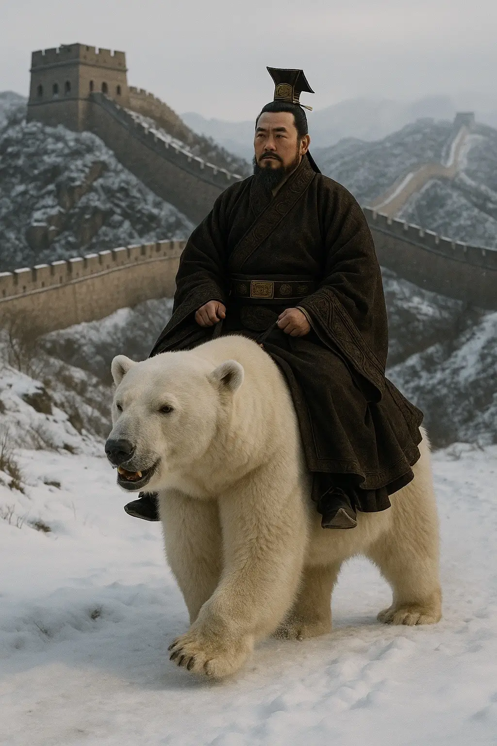 秦始皇騎北極熊 北極熊騎秦始皇