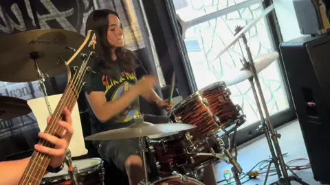 My niece and her band for their second show! Awesome as always. Bad ass drummer she is! ##verevaen 