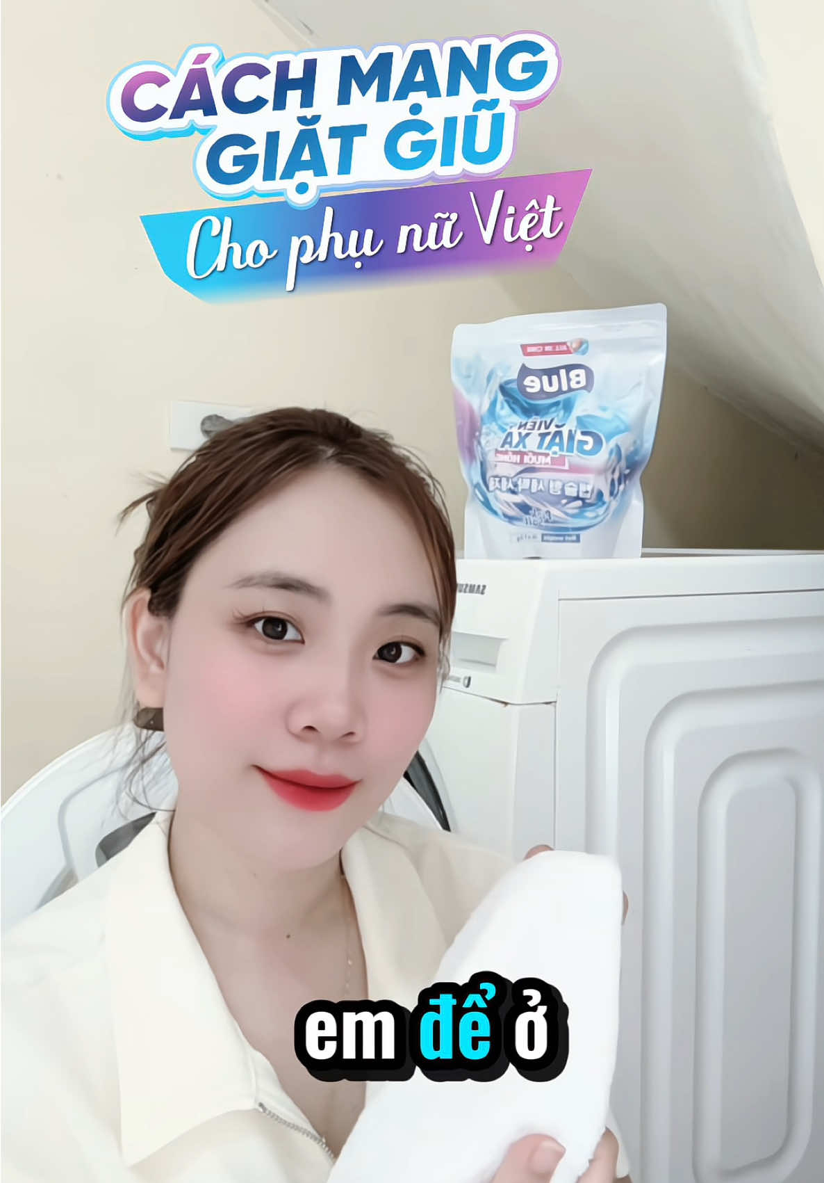 Viên giặt xả Blue muối hồng bí quyết giặt đồ sạch thơm cho những ngày bận rộn#viengiatxa #viengiatxablue 