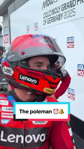 The fastest in his kingdom 👑 Under heavy rain ☔️ @Marc Márquez set the pole position at #GermanGP 🇩🇪 ➡️ SPRINT at 03.00 pm local time  #ForzaDucati #DucatiLenovoTeam