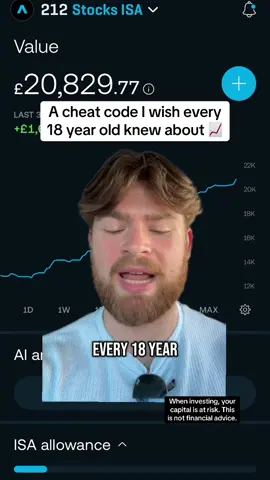 A cheat code I wish every 18 year old knew about 📈 #PersonalFinance #investingforbeginners #investing #investing101  Disclaimer: This is not financial advice. When investing, your capital is at risk. Do your own research before you start investing.