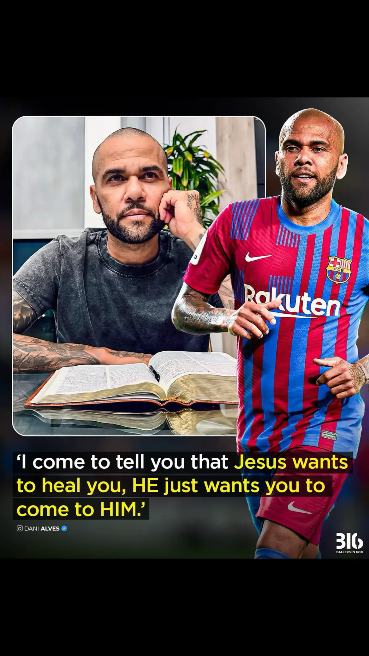 Dani Alves has won it all in football but he knows the real victory is in Jesus. No matter what you’re facing, He’s waiting with open arms. Just come. Comment Amen if you love to see it. #BallersinGod #jesus #faith #footballtiktok #christianity #alves #barcelona 