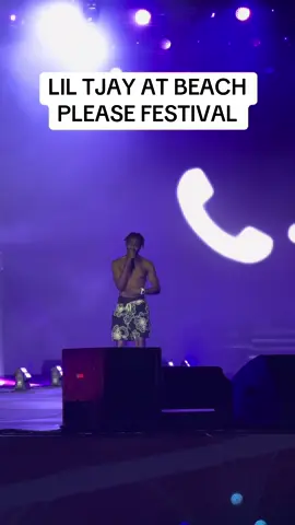 Lil Tjay looked happy at beach please festival #beachplease #liltjay 
