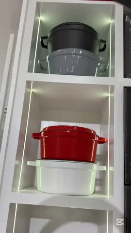 Our 26cm cast iron non-stick pot comes in 12 colours 👀 White? Grey? Black? Orange?  Which one are you picking for your kitchen?👇 drop yours in the comments section.  #LuxuryCookware #CastIronPot #NonStickPot #KitchenTok #pottok @Yetty @JOHNSON EDWARD ENGINEERING. @BC_WEALTH 