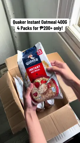 Sobrang sulit talaga! Quaker Instant Oatmeal 400G 4 packs na for ₱200+ only!😍  #quaker #quakeroats #quakeroatmeal #quakerinstantoatmeal 
