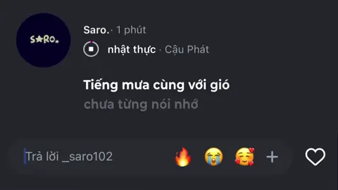 Tiếng mưa cùng với gió chưa từng nói nhớ, chưa từng nói yêu cũng chưa từng nói có #_saro102 #lyrics #nhachaymoingay #nhatthuc #gió #giosong 
