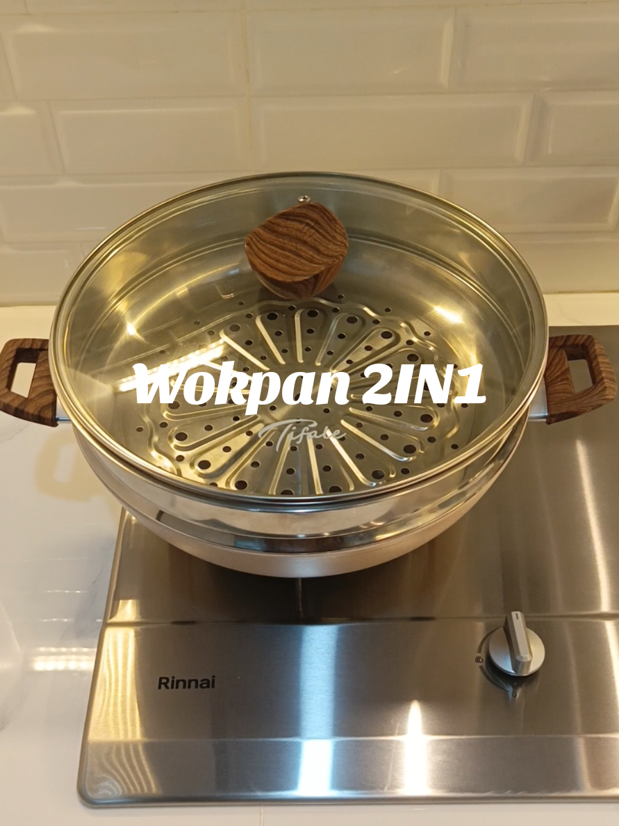 Wokpan + Steamer 2IN1 #wokpan #steamer #tifale #kukusan #kukusanstainless #fyp #perabotandapur 